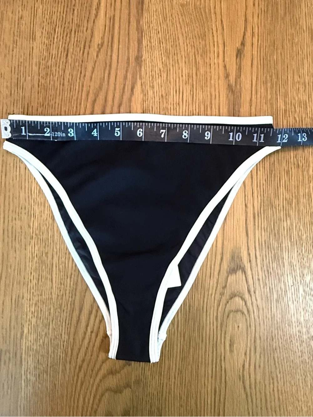 L*Space Nora Bikini Bottoms Black White Trim High Cut Size S NWT